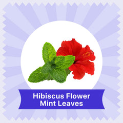 Blue Tea Caffeine Free Hibiscus Mint Herbal Tea - 60 Pyramid Tea Bags | Skin Glow Enhancing Tea - Gluten Free, Non GMO | Plant Based Tangy Taste - Zip Lock Pouch