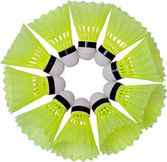 Tijarat Online Store Badminton Nylon Shuttlecock , Made With Superior Quality Of Material | Yellow , Pack Of 10