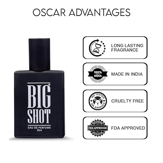 Oscar Big Shot Black Long Lasting Perfume | Fongure Aromatics Fragrance | Everyday Use Eau De Perfum For Men | 30ml 1 Fl.oz.