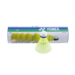 Yonex Mavis 10 Badminton Shuttlecocks Nylon | Yellow , Pack Of 6 , Cork Base & Nylon Skirt