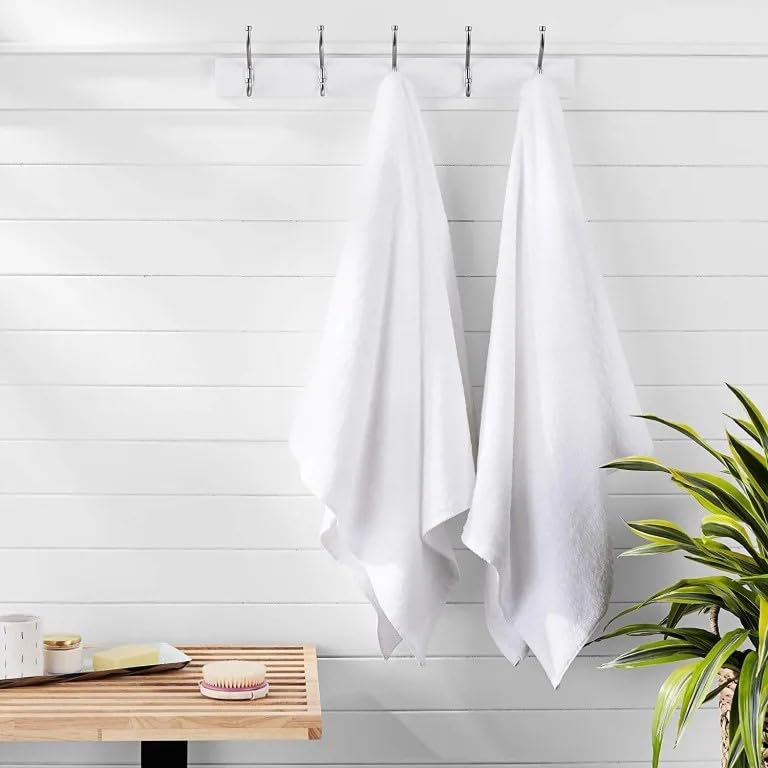Lavone Premium 100% Cotton Zero Twist Bath Towel 550 Gsm | Ultra Soft & Absorbent Towels For Men & Women Quick Dry Bath Towel (White)
