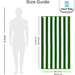 Towel Wala Striped Soft Turkish Cotton Large Bath Towel 450 Gsm | For Men & Women, Hotel Pool Towel (Pack Of 2)