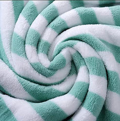 Homecloud Ultra Soft 300 Gsm Bath Towel Set | 3x Softer Than Cotton Towels Strip Green | Highly Absorbent & Ultra Fast Dry (Set Of 2) 1 Bath + 1 Face Towel
