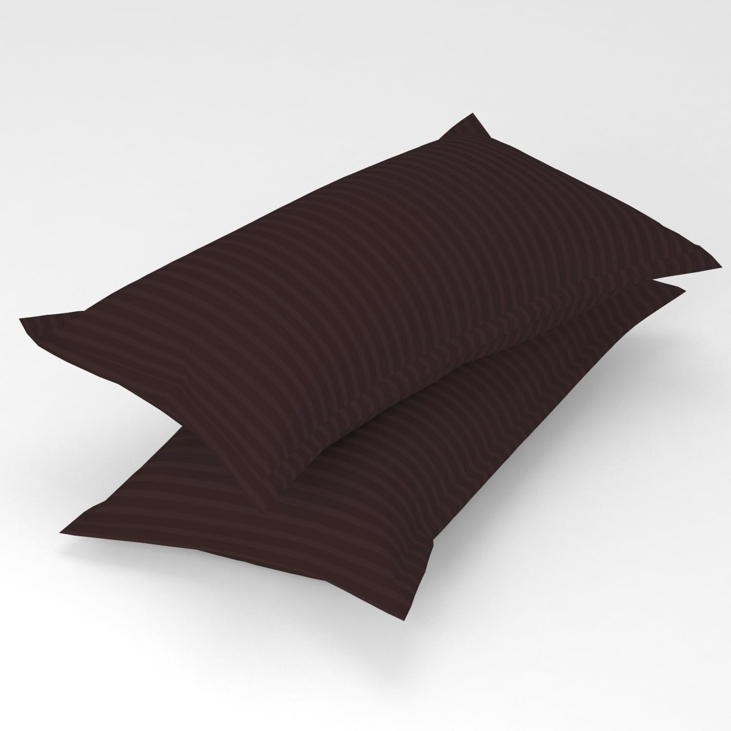 Stripe Glace Cotton 1 Double Bedsheet With 2 Pillow Cover - 91 X 90 Inches, Brown | Fade Resistant & Durable Breathable & Wrinkle Free Bed Sheet