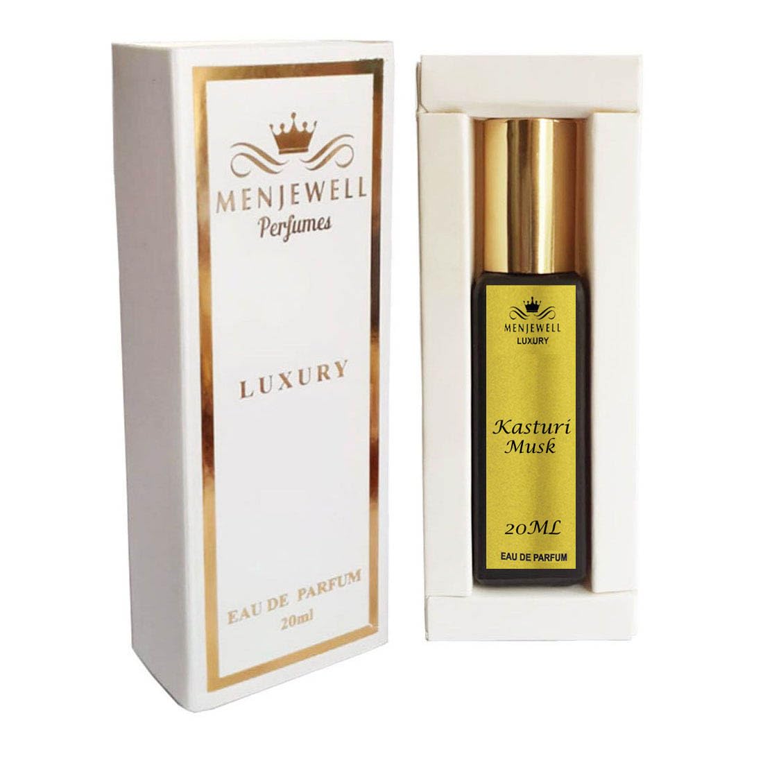 Menjewell Kasturi Musk Eau De Parfum 20ml 0.67 Fl.oz. Mini Perfume Lightweight | Masculine Fragrance | Travel Friendly