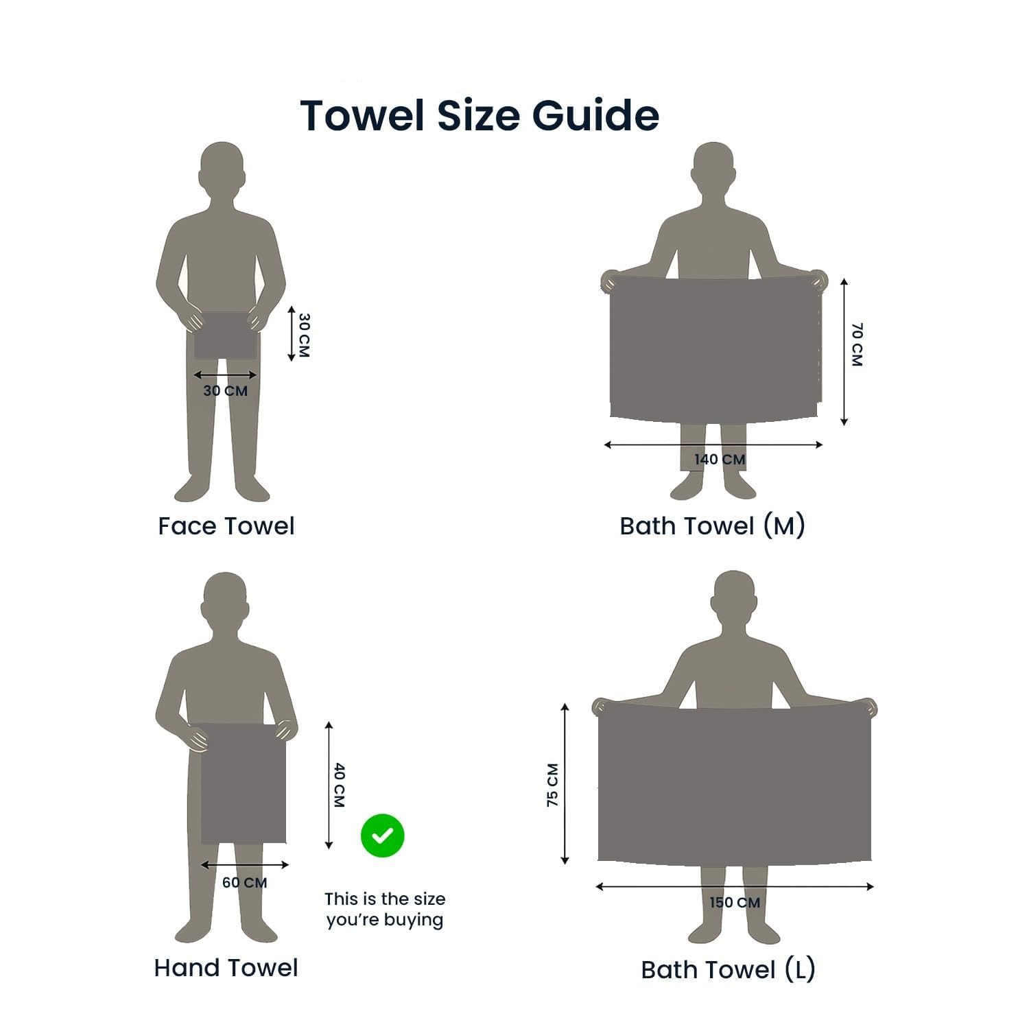 Premium 100% Combed Cotton Hand Towels 800 Gsm | Ultra Soft, Quick Dry & Highly Absorbent, For Home, Gym & Travel Hand Towel (Grey) - Pack Of 4