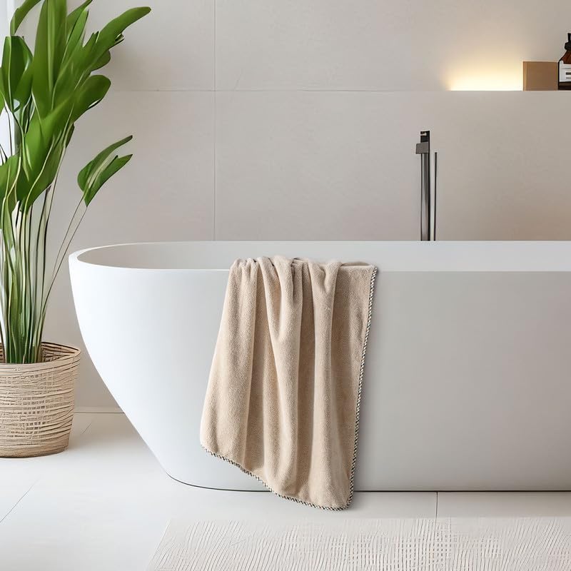 Spread Spain Microfiber Bath Towel 360 Gsm | Bath Towel For Men & Women Extra Soft Plush & High Absorbent | Set of 1 (Rock)