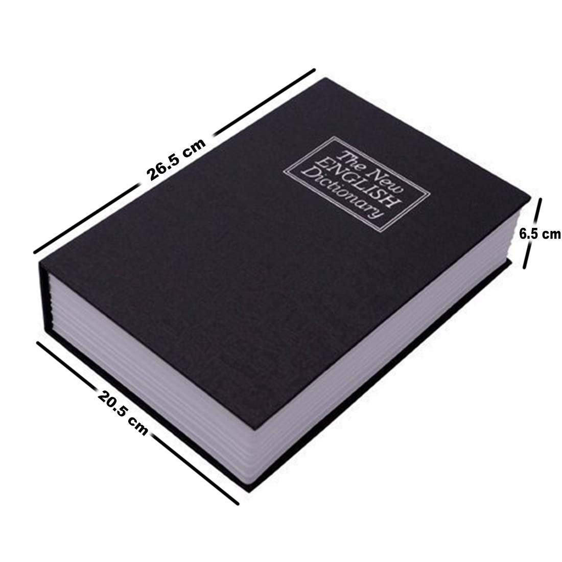 Metal Jumbo XXl Book Style Money Cash Locker Jewellery Home Safe Box (Random Print), Dictionary - 24 X 15.5 X 5.5 Cm, Control Type - Key Control