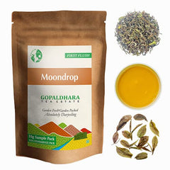 Gopaldhara Darjeeling Tea First Flush Tea Sample Pouches - Pack Of 6 Teas X 10gm, 0.35 Ounce Each | First Flush Low Caffeine Loose Leaves