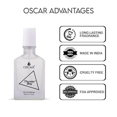 Oscar Thunder Boy White Long Lasting Perfume For Men | Fresh Aqua Fragrance | Everyday Perfume | 30ml 1 Fl.oz.