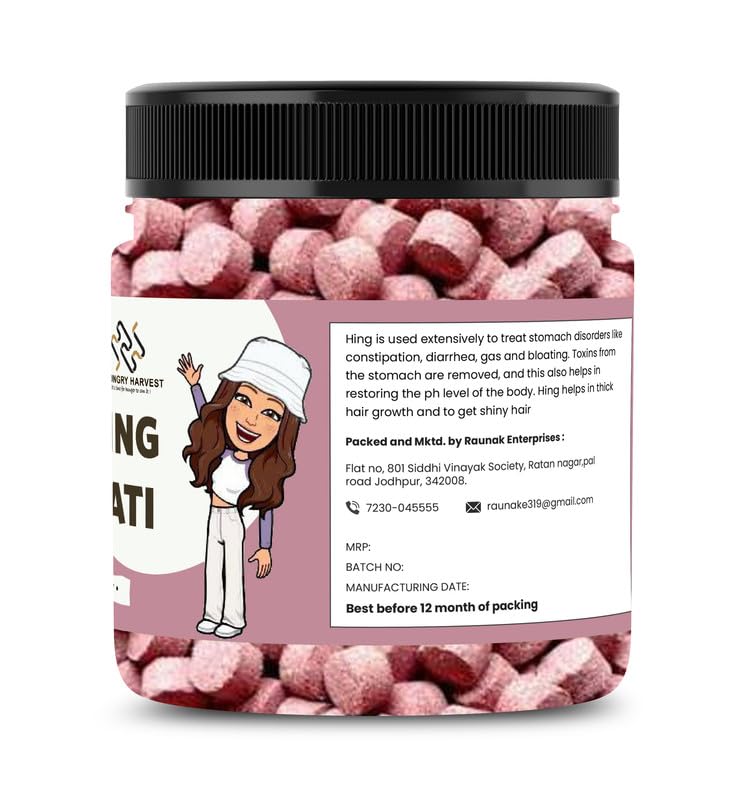 Hungry Harvest Hing Vati 800gm, (400gm *2) | Digestive Mouth Freshener | Jar Pack
