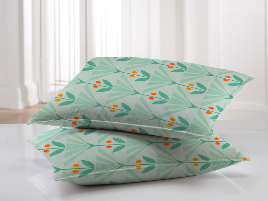Double Bedsheets With 2 King Size Pillow Covers - 90 X 100 Inches, Sea Green | Double Bed Breathable & Wrinkle Free | Ultra Soft 200 Thread Count Super Soft