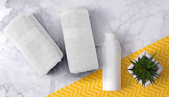 Cottontail Offerings Cotton Hand Towels 900 Gsm | Ultra-Soft & Absorbent Wash Basin Wipe Napkins For Bathroom (Pack Of 6) - White