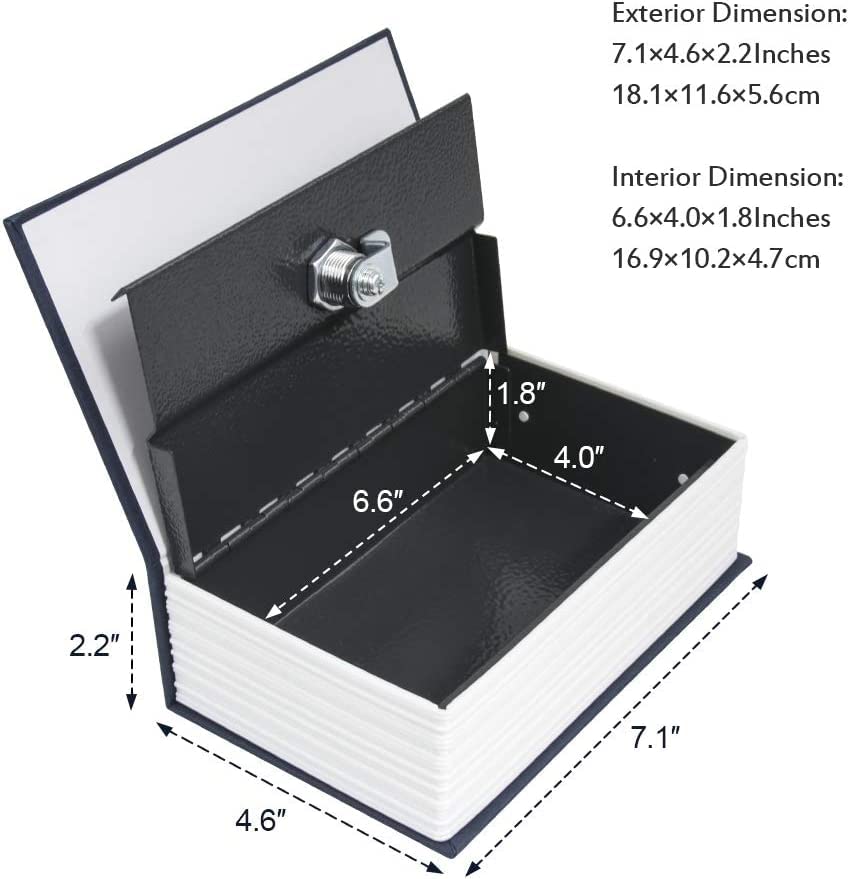 Alloy Steel Book Safe With Combination Lock, Dictionary Book Safe, Portable Safe Box, Great For Storing Cash, Jewellery, Kids, Money & Diamond Ring Small- 18*11.5*5.5 Cm, Colour - Brown
