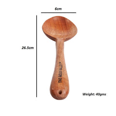 Brown Neem Wood Compact Flip, Spatula, Ladle For Cooking Dosa, Roti, Chapati | Kitchen Tools - No Harmful Polish, Naturally Non-Stick | Handmade Set Of 5