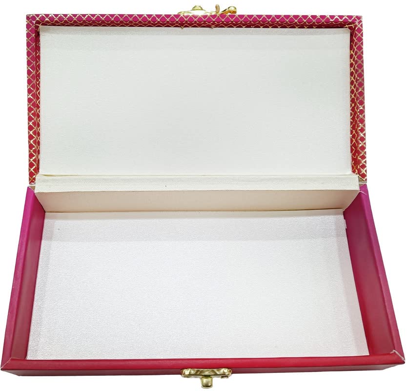 Designer Wodden Fancy Shagun Gift Boxes For Wedding, Shagun Cash Box Or Money Box With Mgi Printing For Wedding, Engagement, Holi, Diwali, Baby Showers, Colour - Pink, Pack Of 2