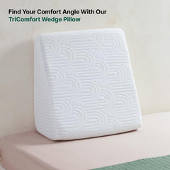 Orthopedic Bed Wedge Pillow, For Back Support Pillow, Large Size Low Height - 20 L X 20 W X 7 H Inch | For Acid Reflux, Post Surgery, Leg Elevation HR & Gel Memory Foam Pillow With Cover