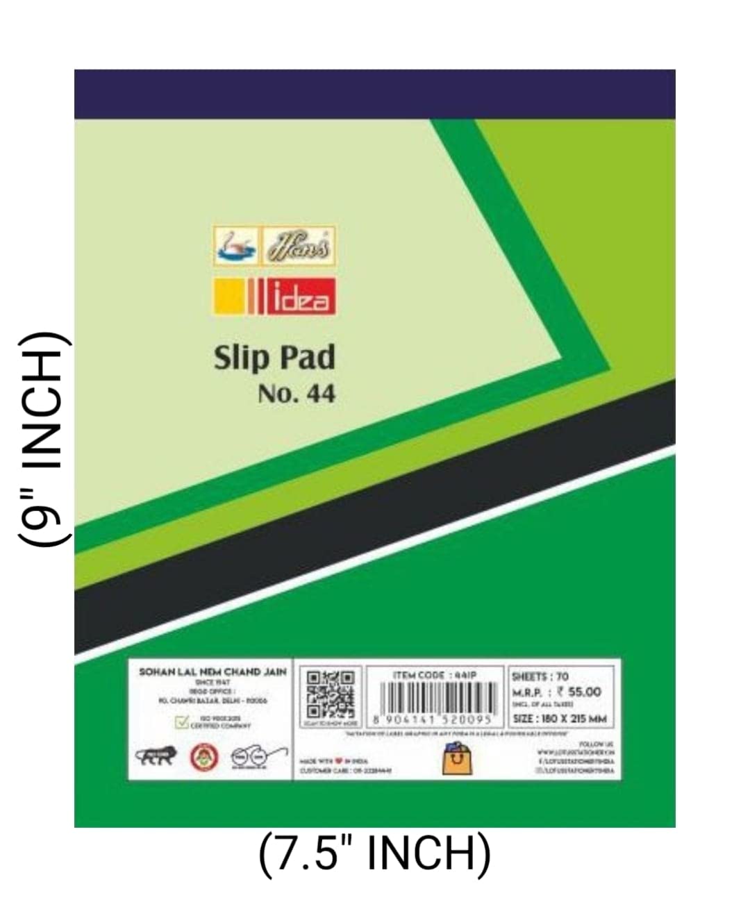 Writing Pad For Office, Notepads Office Pads, 70 Sheets, Single Ruled (9"X7.5") Pack Of 5
