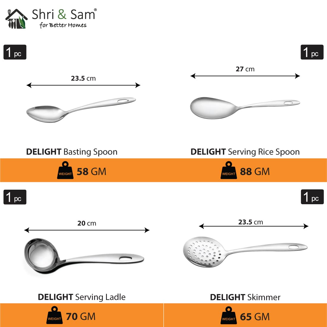 Stainless Steel Delight Solid Dinner Set Of 46 Pieces, Silver | Easy To Clean & Dishwasher Safe