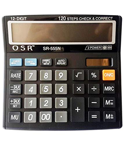 Stealodeal OSR Basic Calculator (Black) | Power Source & Battery Powered