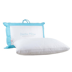 Microfiber Doctor Pillow Soft Fluffy Pillow For Sleeping, White - 45 X 68 Cm | Dr. Pillow For Neck & Shoulder Pain, Back & Side Sleeper | Cervical Pain, Neck Support, Spondylitis, Washable
