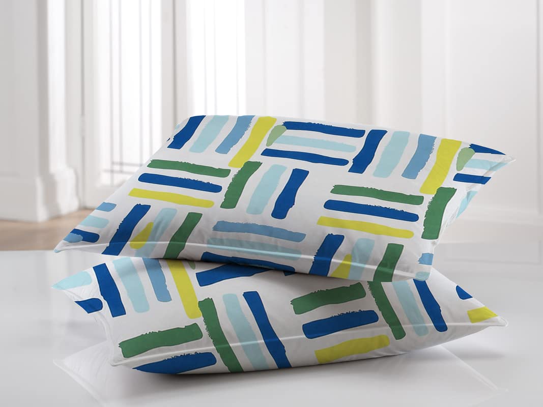 Cotton Flat Double Bedsheets With 2 King Size Pillow Covers - 90 X 100 Inches, Multicolor | Double Bed Breathable & Wrinkle Free - Ultra Soft 200 Thread Count Super Soft