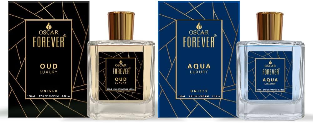 Oscar Forever Aqua & Oud Luxury Gift Set For Unisex 100ml 3.4 Fl.oz. Each X2 | Fresh & Oud Long Lasting Fragrance | Eau De Parfum