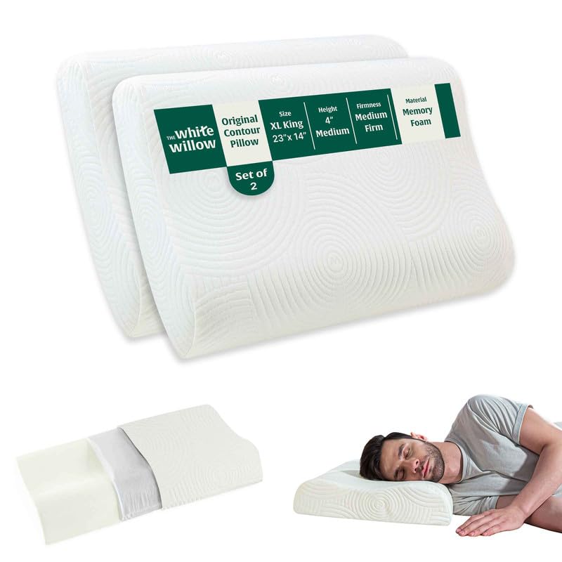 Cervical Pillow, For Neck Pain & Shoulder Pain Relief - XL King Size | Memory Foam Pillow For Sleeping, Orthopedic Contour Pillow For Spondylitis | Removable, Medical Pillow - Pack Of 2
