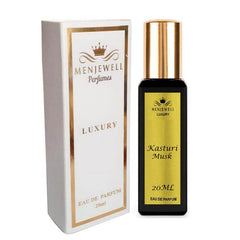 Menjewell Kasturi Musk Eau De Parfum 20ml 0.67 Fl.oz. Mini Perfume Lightweight | Masculine Fragrance | Travel Friendly