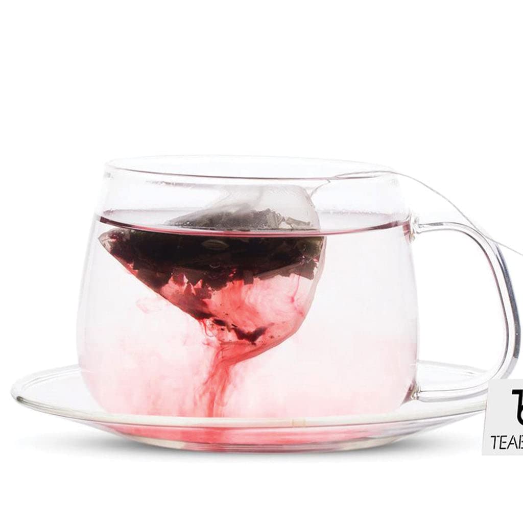 Teabox Hibiscus Lemongrass Tisane Tea - 25 Pyramid Tea Bags | Made With Citrusy Tisane Hibiscus, Lemongrass & Licorice - Caffeine Free | Hot & Cold Tea