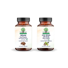 One Tree By Herbal Homes Arjuna 500mg Extract Vegan Capsule & Amla, Baheda With Haritaki , Helps Alleviate Symptoms Of Constipation & Gastric Issues | 30 Vegan Capsule 50gm 0.1lbs Each Pack Of 2