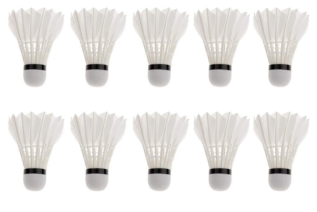 Yashvin Badminton Feather Shuttlecock , Perfect For Competition And Training , Especially For Professionals | White , Pack Of 10