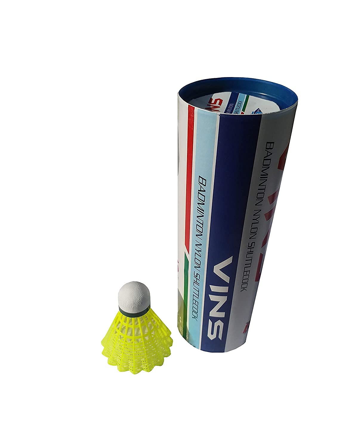 Vins Badminton Nylon Shuttlecock , Material Used: Nylon & Natural Cork Base | Yellow , Pack Of 6