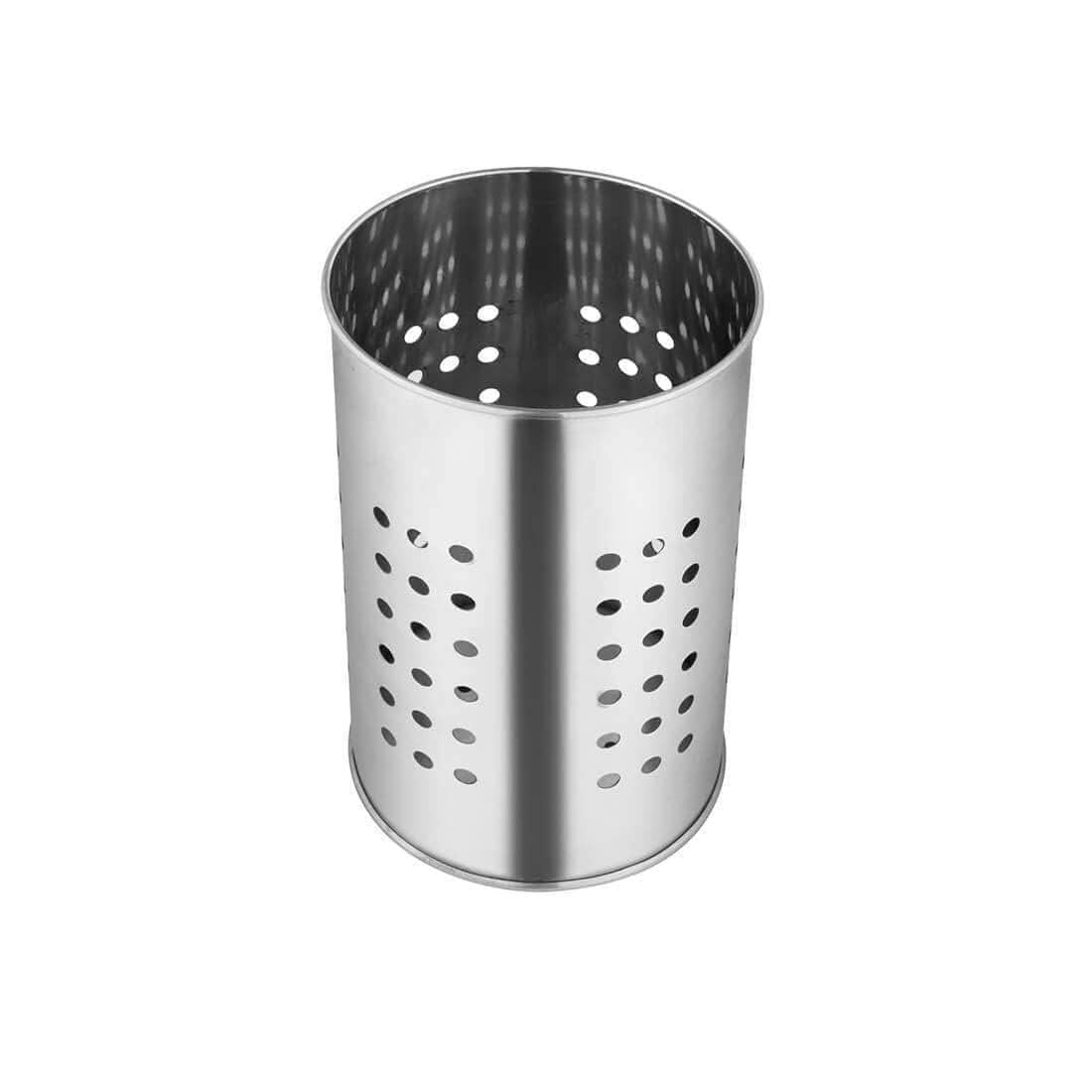 Stainless Steel Utensil Holder With Round Hole, Silver | Rust Free, Easy To Clean & Dishwasher Safe