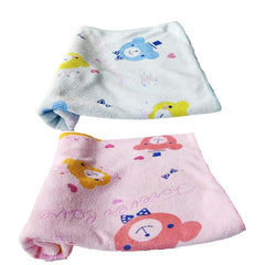 Teddyify Soft Cotton Baby Bath Towel 500 Gsm | Infants, New Born Babies Towel High Absorbent, Soft Cotton Premium Washcloth (Pink & Blue) - Pack Of 2