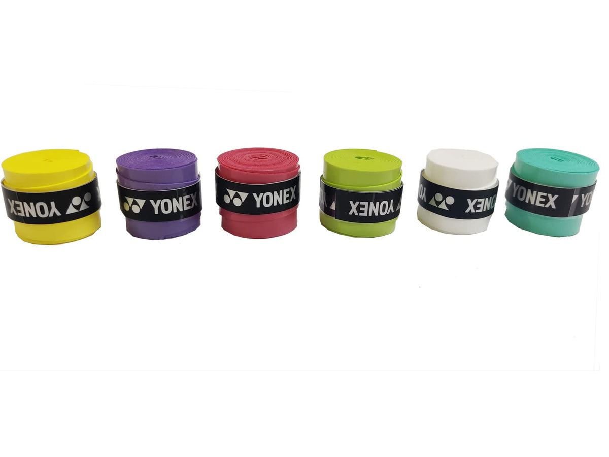 Yonex AC 102EX Pack Of 6 Rubber Badminton Grip Assorted Badminton Super Grip | Colour - Multicolour