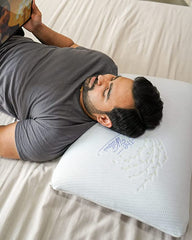 Memory Foam Pillow For Neck & Shoulder Pain Relief, White - King Size - 5 Inch | Orthopedic Cervical Big Pillow For Sleeping | Thick Pillow For Back & Side Sleeper, Medium Firm - Pack Of 1