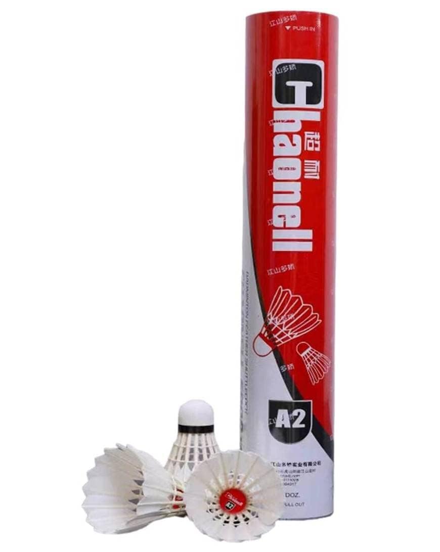 UDKI Feather Shuttlecock A2 - Speed 78 , Extended Durability | White , Pack Of 12