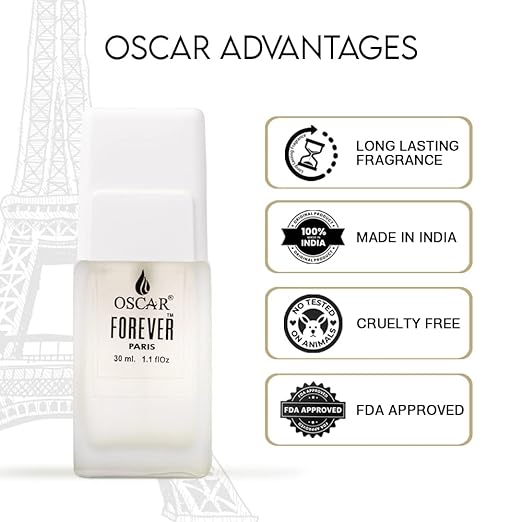 Oscar Forever Black With Forever White Long Lasting Perfume For Men & Women | Exclusive Combo Of Woody Aromatic & Aromatic Spicy Fragrance | 30ml 1 Fl.oz. Each X2