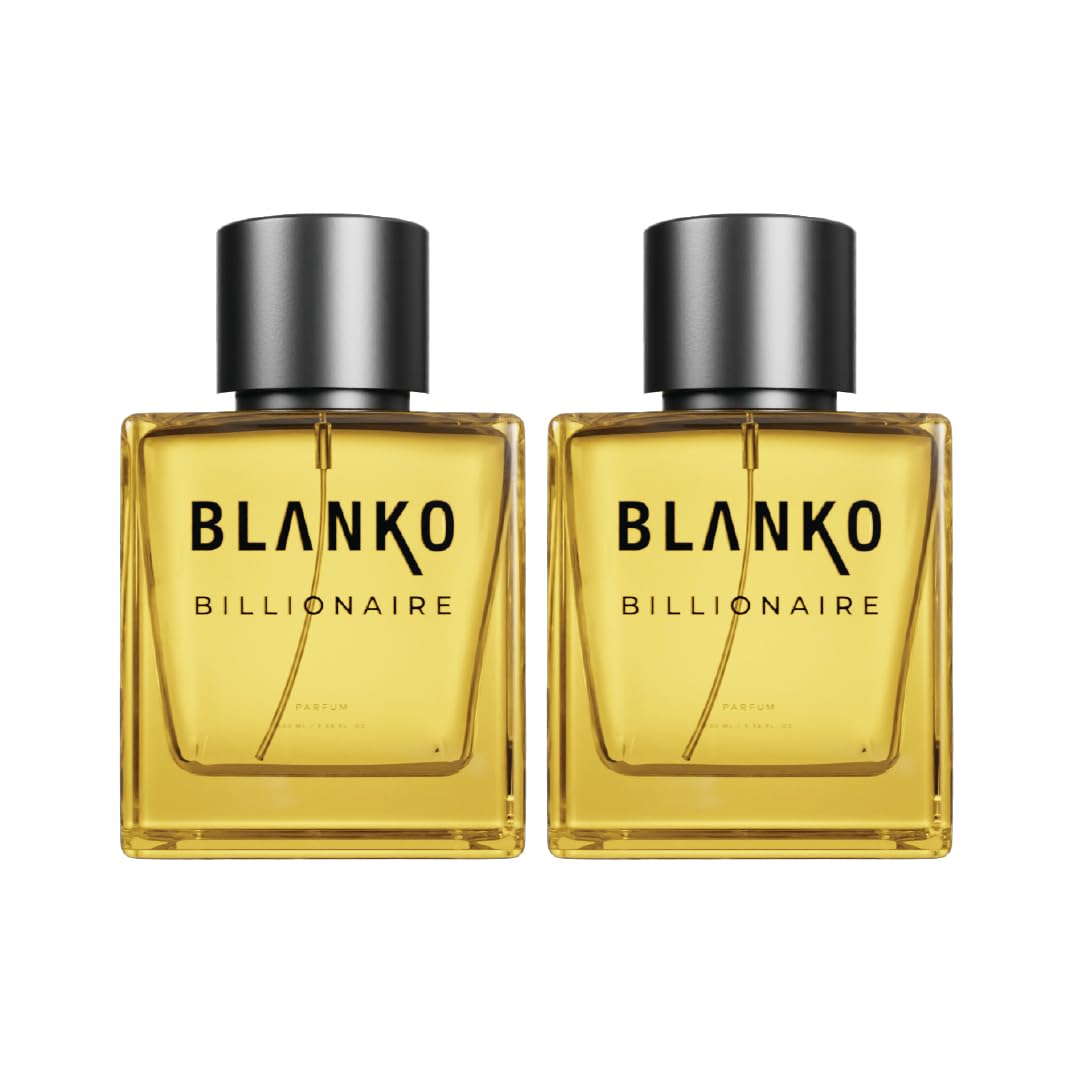 Blanko Billionaire Time Lock Technology Parfum 100ml 3.4 Fl.oz. Each Pack Of 2 | Luxury Perfume For Clubs, Concerts & Night | Longest Lasting Men's Pocket Perfume