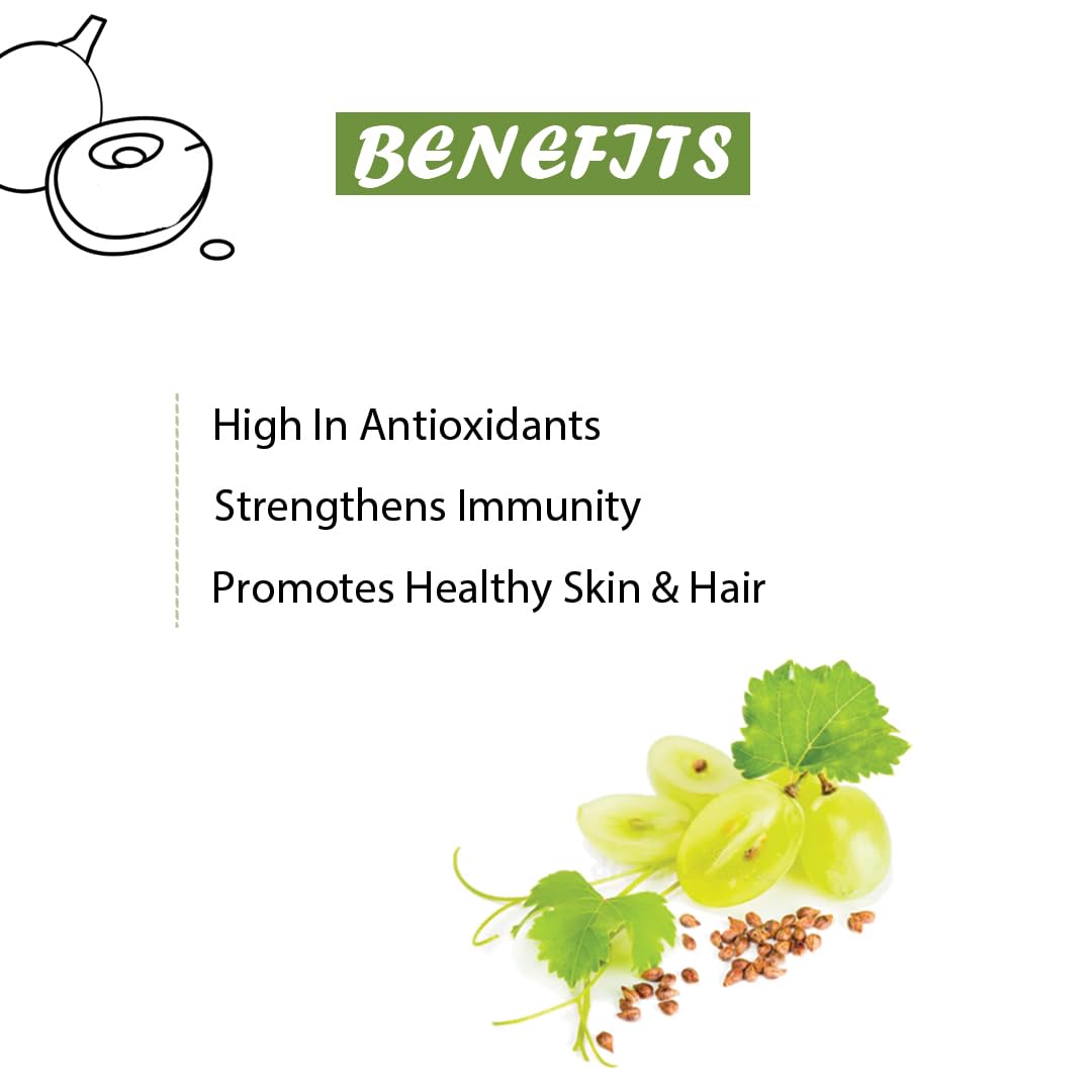 Nutriherbs Organic Grape Seed Extract Capsules 500mg, Potent Antioxidant Supplement For Skin & Hair Health, Anti - Aging Support & Immune Boost | 90 Vegan Capsules 150gm 0.3lbs Each Pack Of 3