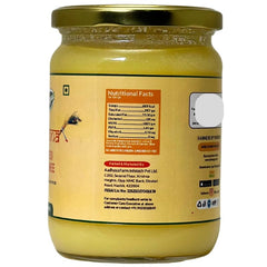 Organic Krishna A2 Desi Cow Ghee By Aadhyaa | Vedic Bilona Method Hand Churned Cultured Ghee Good For Boost Energy | (500ml) 16.9 Ounce | Jar Pack