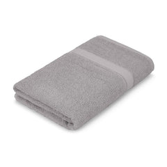 Welspun Alpha Cotton Large Bath Towel Soft & Absorbent 500 Gsm (Dobby - Light Grey)