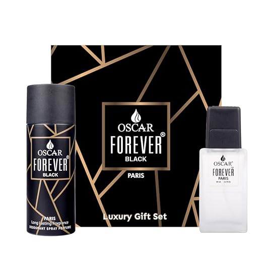 Oscar Exclusive Combo Of 2 Gift Collection Of Forever Black Paris 150ml 5 Fl.oz.with Forever Paris Eau De Parfum 60ml 2 Fl.oz. | Premium Long Lasting Perfume For Men & Women| Skin Friendly Unisex Perfume