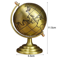 Retro Style Antique Metal Globe Table Decorative Showpiece For Study Table Home & Office 11.5 Cm, Made Of Good-Quality Metal, Pack Of 1
