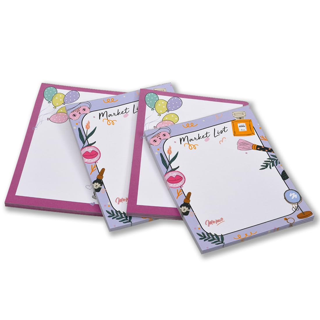 Memo Notepads, Daily Writing Pads Trendy & Stylish Doodling Pads, Easy Tear Off Pads, Set of 4