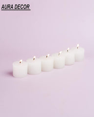 WHITE JASMINE FRAGRANCE VOTIVE CANDLES SET OF 12 | BURNING TIME 10 HOURS