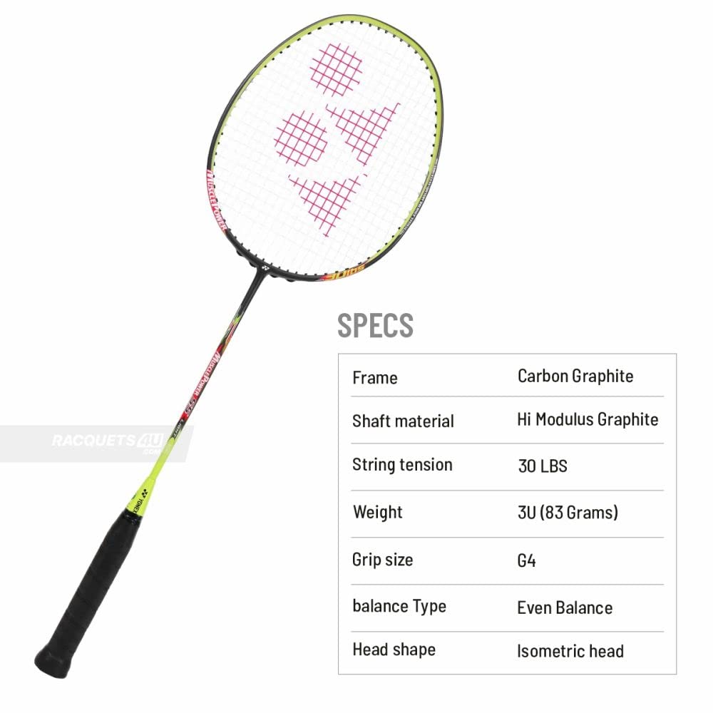 Yonex MUSCLE POWER 55 LIGHT, Badminton Racquet, Colour - Green, Grip Size - G4, Material - Titanium Mesh