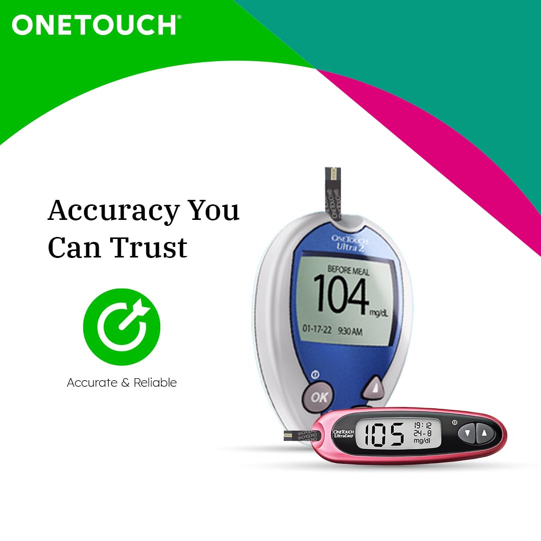 OneTouch Ultra Test Strips - Pack of 25 Strips | Blood Sugar Test Machine Testing Strips | Global Iconic Brand | For use with OneTouch Ultra 2 Glucometer & OneTouch Ultra Easy Glucometer