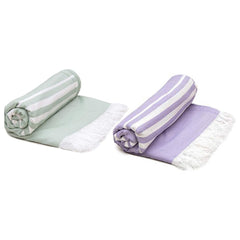 Mush 100% Bamboo Large Bath Towel 280 Gsm | Ultra Soft, Absorbent, Light Weight, & Quick Dry Towel For Bath, Travel, Gym, Beach, Pool & Yoga | 250 Tc (Multicolor) - Pack Of 2